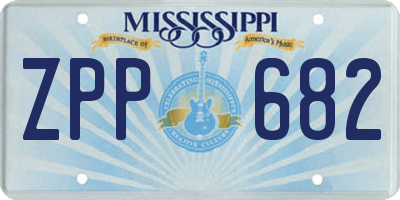 MS license plate ZPP682