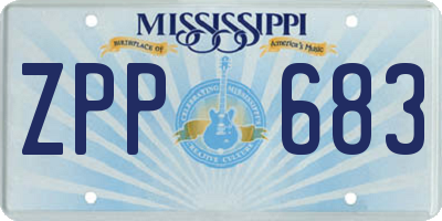 MS license plate ZPP683