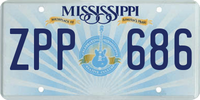 MS license plate ZPP686