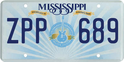 MS license plate ZPP689