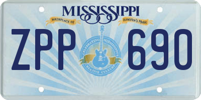MS license plate ZPP690