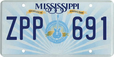 MS license plate ZPP691