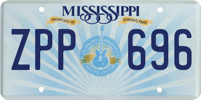 MS license plate ZPP696