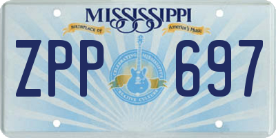 MS license plate ZPP697