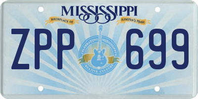 MS license plate ZPP699