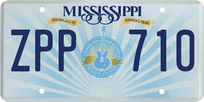 MS license plate ZPP710
