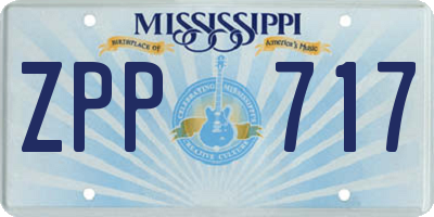 MS license plate ZPP717
