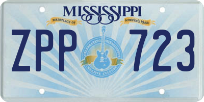 MS license plate ZPP723