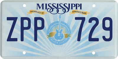 MS license plate ZPP729
