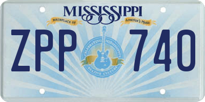 MS license plate ZPP740