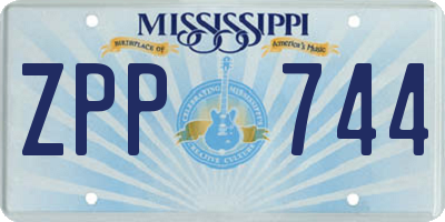 MS license plate ZPP744