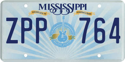 MS license plate ZPP764