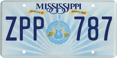 MS license plate ZPP787
