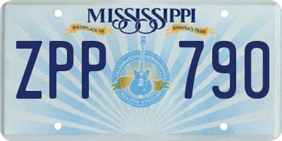 MS license plate ZPP790