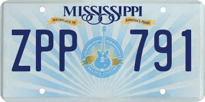MS license plate ZPP791
