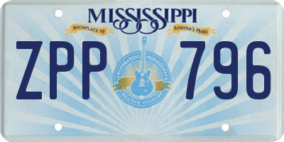 MS license plate ZPP796