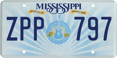 MS license plate ZPP797