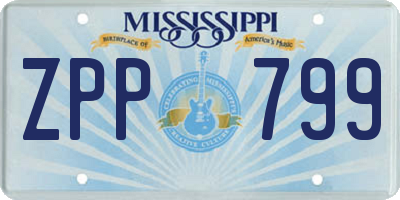 MS license plate ZPP799