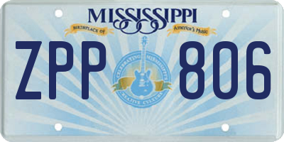 MS license plate ZPP806