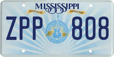 MS license plate ZPP808