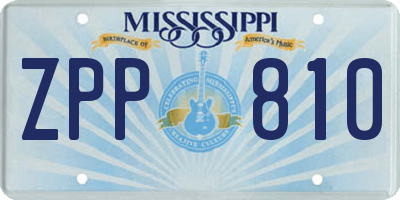 MS license plate ZPP810