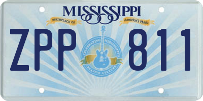 MS license plate ZPP811
