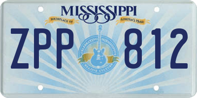 MS license plate ZPP812