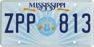 MS license plate ZPP813