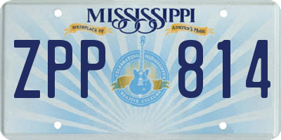 MS license plate ZPP814
