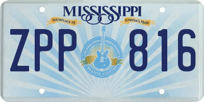 MS license plate ZPP816