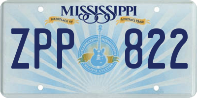 MS license plate ZPP822