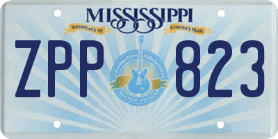MS license plate ZPP823