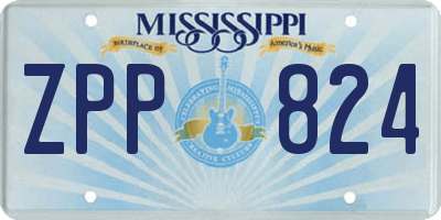 MS license plate ZPP824