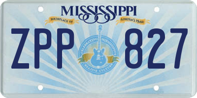 MS license plate ZPP827