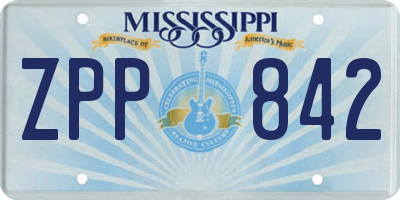 MS license plate ZPP842