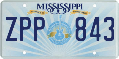 MS license plate ZPP843