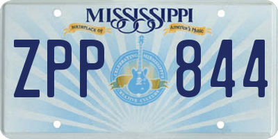 MS license plate ZPP844