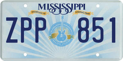 MS license plate ZPP851