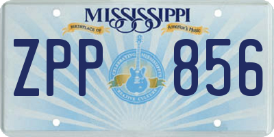 MS license plate ZPP856