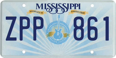 MS license plate ZPP861