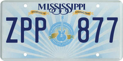 MS license plate ZPP877