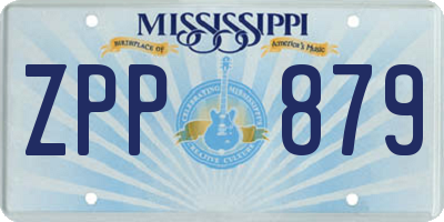 MS license plate ZPP879
