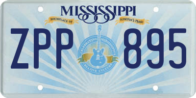 MS license plate ZPP895