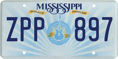 MS license plate ZPP897