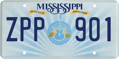 MS license plate ZPP901
