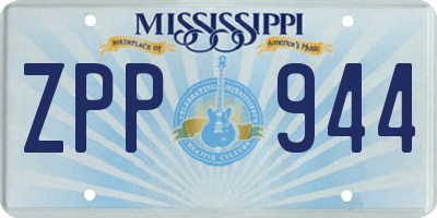 MS license plate ZPP944