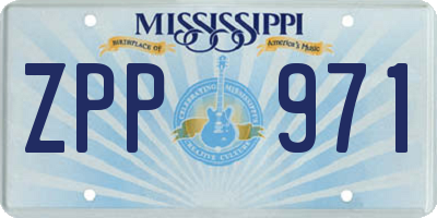 MS license plate ZPP971