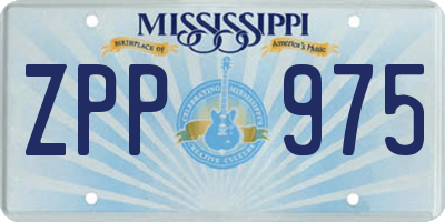 MS license plate ZPP975