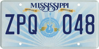 MS license plate ZPQ048