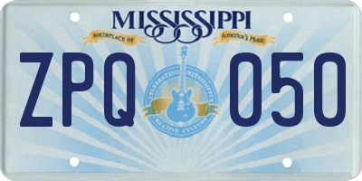 MS license plate ZPQ050